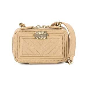 CHANEL Cream Caviar Leather Wallet